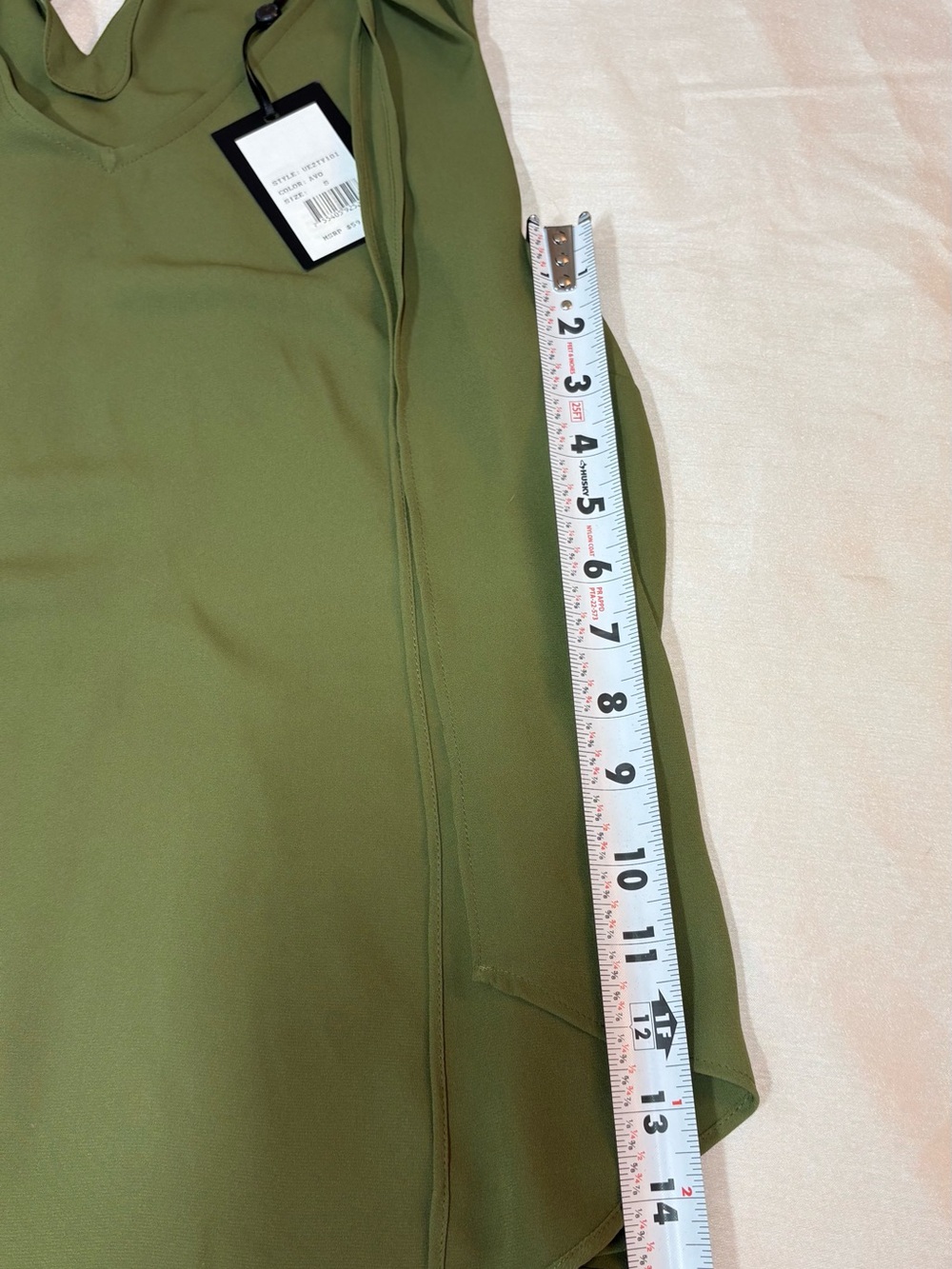 DKNYC Olive Green V-Neck Tie-Shoulder Camisole - Picture 3 of 5